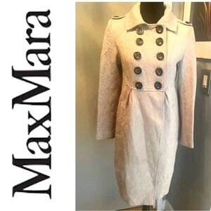 - Max Mara jacquard empire waist doubled breasted coat